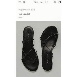 NWOB Jenni Kayne Eve Black Leather Flat Sandals Size 9